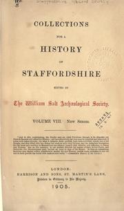 Cover of: Collections for a history of Staffordshire. New Series Volume VIII by Staffordshire Record Society