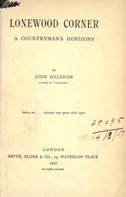 Cover of: Lonewood corner: a countryman's horizons.