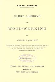 Cover of: Manual training : first lessons in woodworking