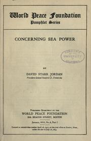 Cover of: Concerning sea power by David Starr Jordan