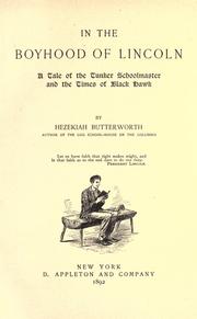 Cover of: In the boyhood of Lincoln by Hezekiah Butterworth