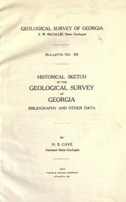 Cover of: Historical sketch of the Geological survey of Georgia