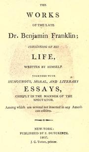 Works of the late Doctor Benjamin Franklin by Benjamin Franklin