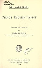 Cover of: Choice English lyrics by James Baldwin