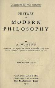 Cover of: History of modern philosophy