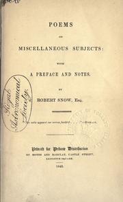 Cover of: Poems on miscellaneous subjects.: With a pref. and notes.