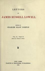 Cover of: Letters of James Russell Lowell by James Russell Lowell