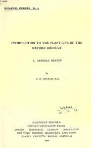 Cover of: Introduction to the plant-life of the Oxford district. by Church, A. H.