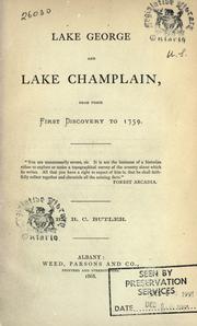 Cover of: Lake George and Lake Champlain by B. C. Butler