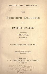 Cover of: History of Congress. by William Horatio Barnes