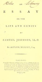 Cover of: An essay on the life and genius of Samuel Johnson, LL. D.