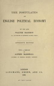 Cover of: The postulates of English political economy. by Walter Bagehot