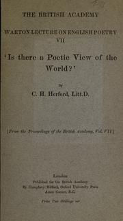Cover of: Is there a poetic view of the world?