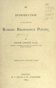 Cover of: An introduction to the study of Robert Browning's poetry. by Robert Browning