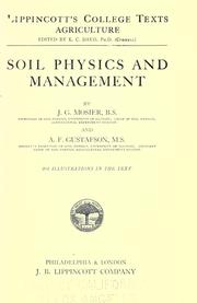 Soil physics and management by Jeremiah George Mosier