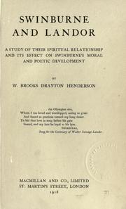 Cover of: Swinburne and Landor by Walter Brooks Drayton Henderson