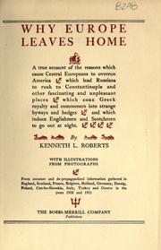 Cover of: Why Europe leaves home by Roberts, Kenneth Lewis