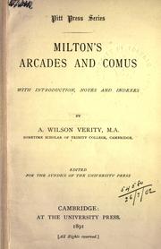 Cover of: Arcades and Comus. by John Milton