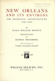 Cover of: New Orleans and its environs by Italo William Ricciuti