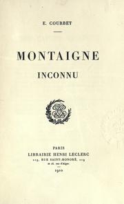 Cover of: Montaigne inconnu