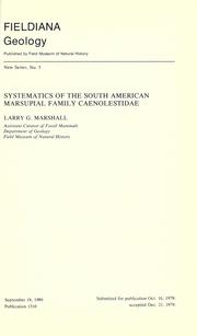 Cover of: Systematics of the South American marsupial family Caenolestidae