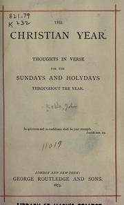 Cover of: The Christian year by John Keble