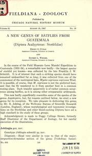 A new genus of batflies from Guatemala (Diptera Acalypterae: Streblidae) by Henry S. Dybas