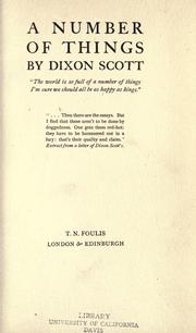 Cover of: A number of things