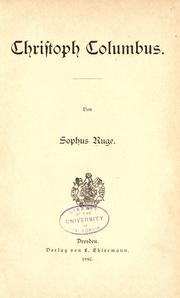 Cover of: Christoph Columbus. by Sophus Ruge