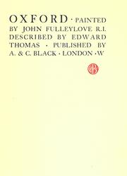 Cover of: Oxford by Edward Thomas