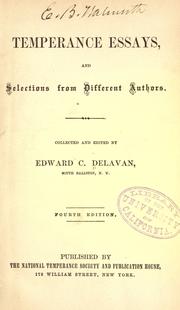 Cover of: Temperance essays by Edward Cornelius] Delavan