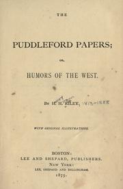 Cover of: Puddleford papers; or, Humors of the West.