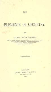 Cover of: The elements of geometry.