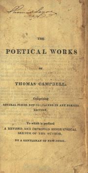 Cover of: The poetical works of Thomas Campbell by Thomas Campbell