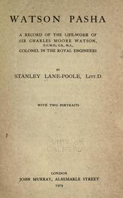 Cover of: Watson Pasha by Stanley Lane-Poole