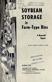 Cover of: Soybean storage in farm-type bins: a research report