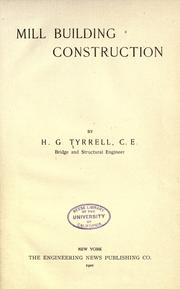 Cover of: Mill building construction.