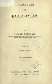 Cover of: Principles of economics, an introductory volume. by Alfred Marshall