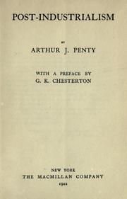 Cover of: Post-industrialism by Arthur Joseph Penty