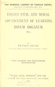 Cover of: Essays civil and moral by Francis Bacon