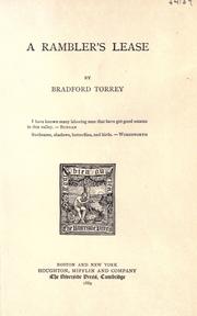 Cover of: A rambler's lease by Bradford Torrey