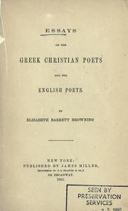 Essays on the Greek Christian poets and the English poets by Elizabeth Barrett Browning