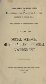 Cover of: Federal government in Canada by Sir John George Bourinot