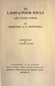 The lamp of poor souls, and other poems by Marjorie Lowry Christie Pickthall