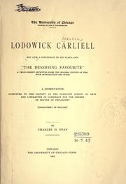Cover of: Lodowick Carliell by Lodowick Carlell