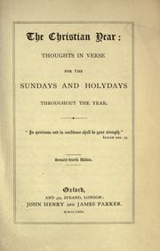 Cover of: The christian year by John Keble