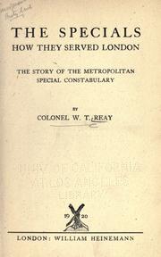 The specials, how they served London by William Thomas Reay