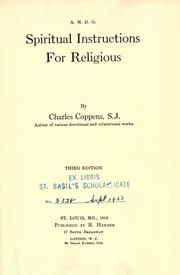 Cover of: Spiritual instructions for religious