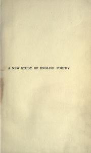 Cover of: A new study of English poetry. by Sir Henry John Newbolt, Sir Henry John Newbolt