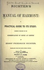 Lehrbuch der Harmonie. by E. F. Richter